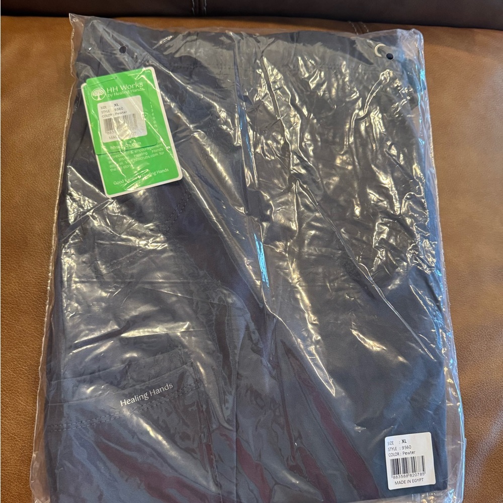 NWT HH Works by Healing Hands Scrub Pants XL Pewter